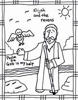 Elijah Coloring Ravens Bible Clip Sheet Story Tag sketch template