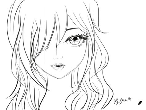 anime girl face drawing  paintingvalleycom explore collection