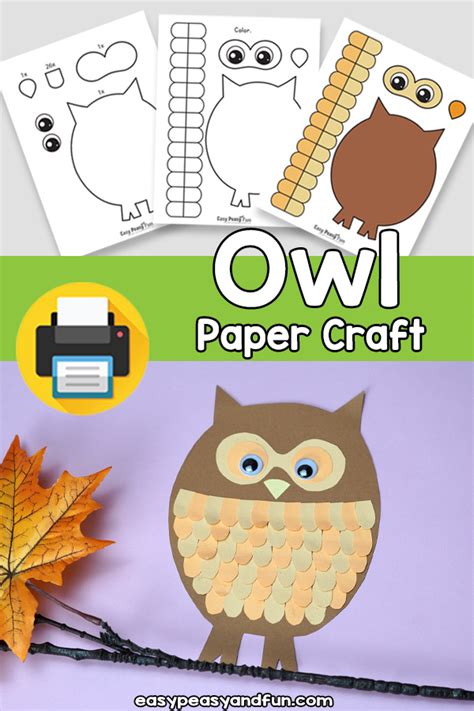 paper owl craft template easy peasy  fun membership