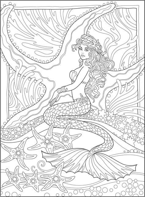 mermaid coloring pages  adults ideas   mermaid coloring