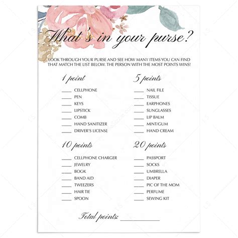 whats   purse game printable  printable word searches
