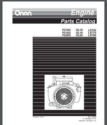 onan engine parts manual  pages pg pg pg engine exploded views lists ebay