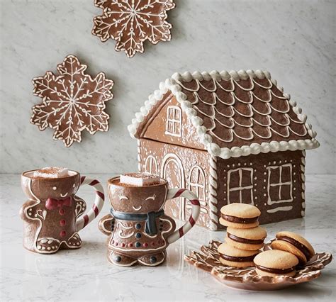 gingerbread house stoneware cookie jar pottery barn
