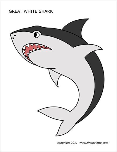 shark  printable templates coloring pages firstpalettecom