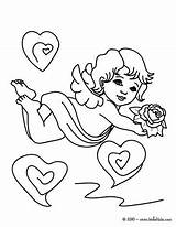 Coloring Pages Cupid Angel Print Color Heaven Hellokids Valentines Embroidery Valentine Printable Drawing Kids Draw Hello Hand sketch template