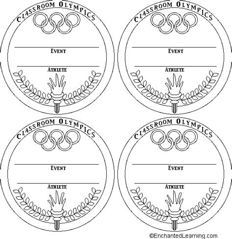 medal templates  enchantedlearningcom