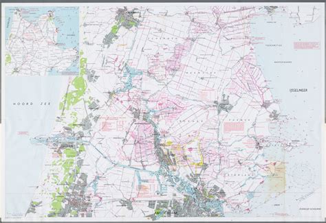 waterkaart van de vaarwegen  noord holland tussen amsterdam en alkmaar het geheugen van