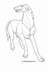 Ginga Lineart Borzoi Deviantart sketch template