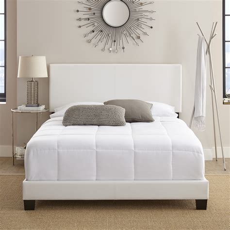 boyd sleep florence upholstered faux leather platform bed twin white