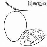 Mango Coloring Pages Tree Printable Getcolorings Clipartmag Drawing Coloringfolder sketch template