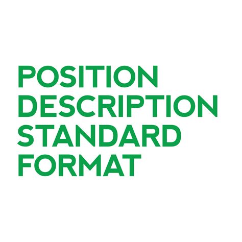 position description standard format