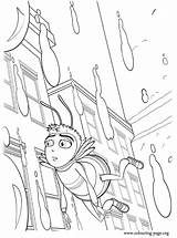 Barry Rain Coloring Bee Movie Flying Colouring sketch template