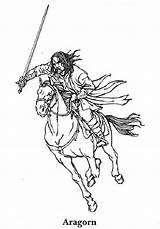 Seigneur Anneaux Aragorn Legolas Colorier Coloringpagesfun Coloriages sketch template