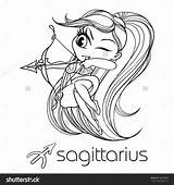 Sagittarius Coloring Astrology 52kb 1600px 1500 sketch template