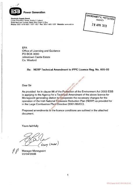 letter  applicant technical amendment request