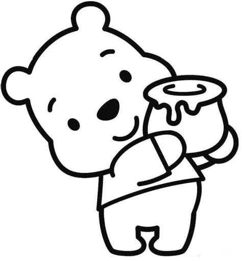 baby pooh   pot  honey cute coloring pages disney coloring