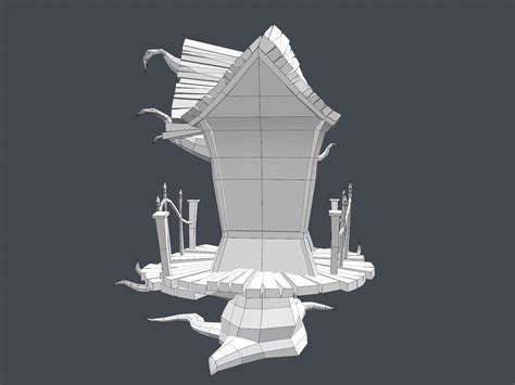 3d model low poly creepy house vr ar low poly cgtrader