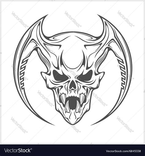 demon skull  white royalty  vector image
