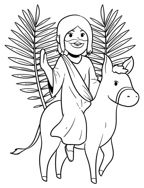 palm sunday sunday school coloring pages  printable