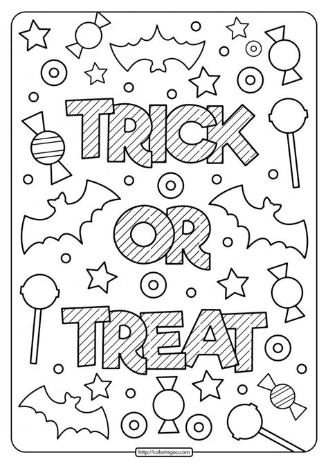 printable trick  treat coloring pages halloween coloring pages