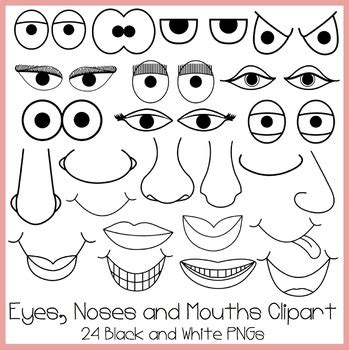 eyes noses  mouths clipart  high clipart tpt mouth clipart