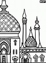 Coloring Islamic Masjid Pages Mosque Isra Miraj Minarets Clipart Kids Colouring Drawing Familyholiday Getdrawings Ramadan Vector Related Studies Towers Clip sketch template