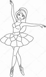 Ballerina Pages Colouring Coloring Barbie sketch template