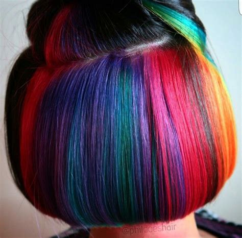 rainbow underlights makeup hurr nails etc underlights hair hidden rainbow hair hidden