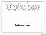 October Coloring Month Activity Sheet Months Seasons Leehansen sketch template
