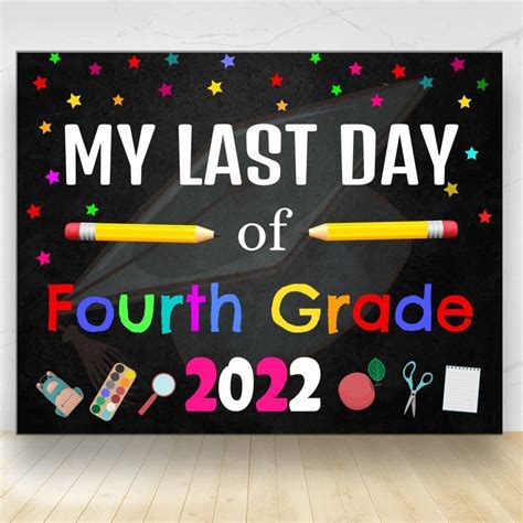 editable   day  fourth grade chalkboard sign diy