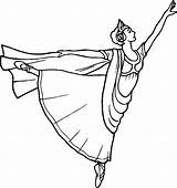 Coloring Pages Ballet Ballerina Girl Classic Classical Move Beautiful Tutu Coloringsky Template sketch template
