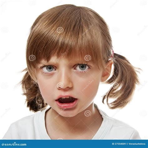 portrait   angry  girl stock image image  isolation frown