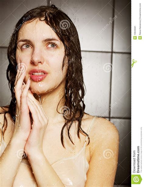 girl taking a shower stock image image 13943561