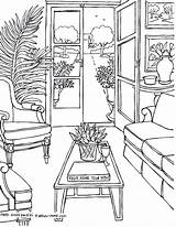 Coloring Pages Living Adults Rooms Color Room Adult Book Drawing House Some Colouring Drawings Sheets Choose Board sketch template