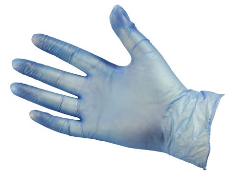 pro powder  blue vinyl gloves