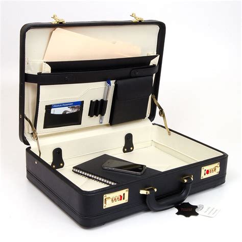 classic leather attache case briefcase hard side  portfolio combination locks ebay link