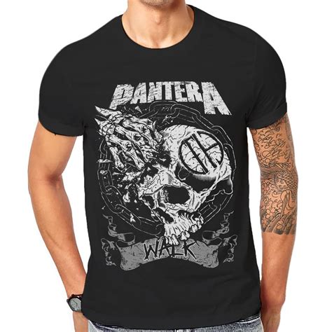 pantera tee shirt black graphic print heavy metal rock band  shirts