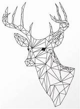 Geometrische Vormen Formen Geometric Coloring Deer Shapes sketch template