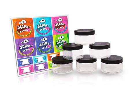 effective slime containers  black lids  oz  fun labe