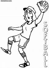 Softball Coloring Pages Print Softball2 sketch template