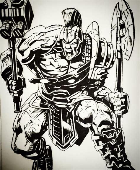 gladiator hulk drawing   recreated original piece