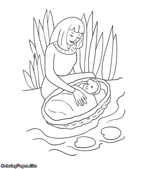 moses   basket  mom  coloring page coloring pages