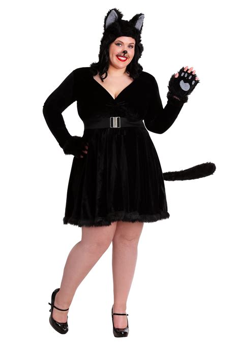 plus size women s black cat costume