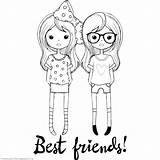Bff Girls Ausmalbilder Together Colouring Ausmalen Friendship Freundschaft Stick sketch template