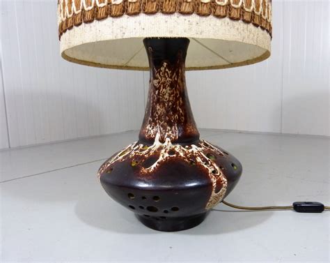 large pottery table lamp germany  tussenin