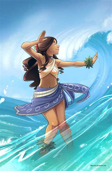 Hawaiian Water Waves Hula Girl Hawaiian Hula Girls