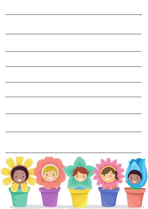 kids lined printable writing paper etsy france