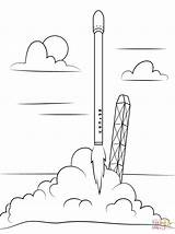 Coloring Falcon Rocket Spacex Launch Pages Printable Drawing Dot sketch template