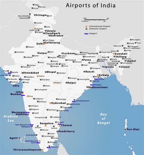 indian airports map