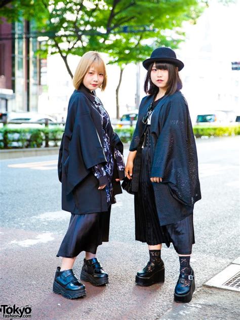 harajuku girls in all black street styles w sex pot revenge drug honey yosuke platform shoes
